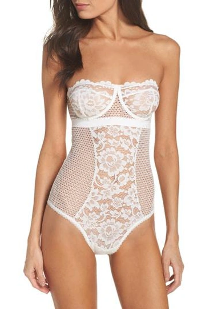 Shop Else Petunia Strapless Underwire Corsette Bodysuit In Ivory