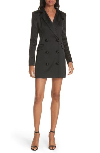 milly satin blazer dress