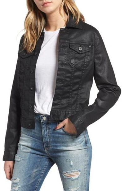 Shop Ag 'robyn' Denim Jacket In Lacquered Pure Black