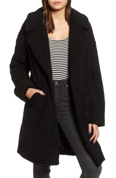 Shop Kendall + Kylie Faux Fur Teddy Coat In Black