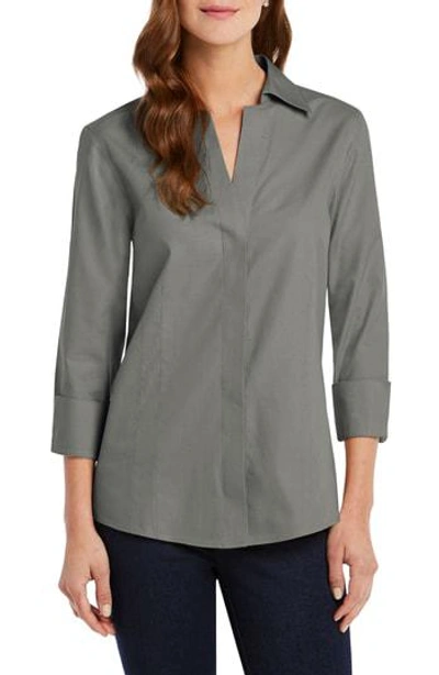 Shop Foxcroft Fitted Non-iron Shirt In Bay Leaf