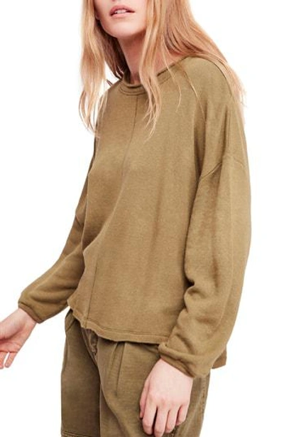 Shop Free People Be Good Terry Pullover In Moss