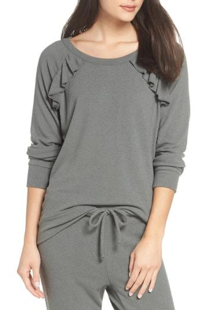 Shop Chaser Love Ruffle Knit Pullover In Safari