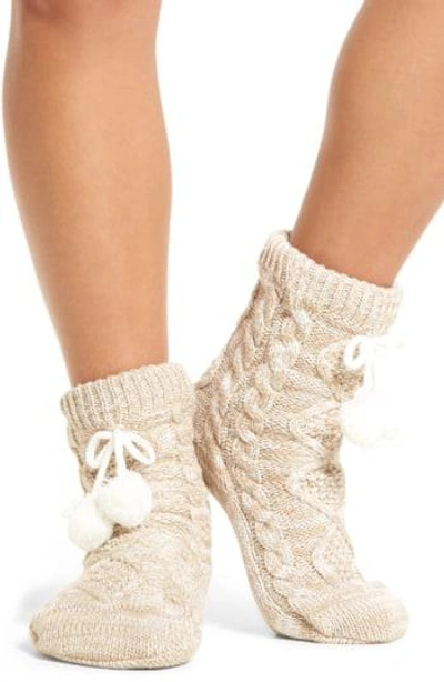 Shop Ugg Pompom Fleece Lined Socks In Lavender Aura