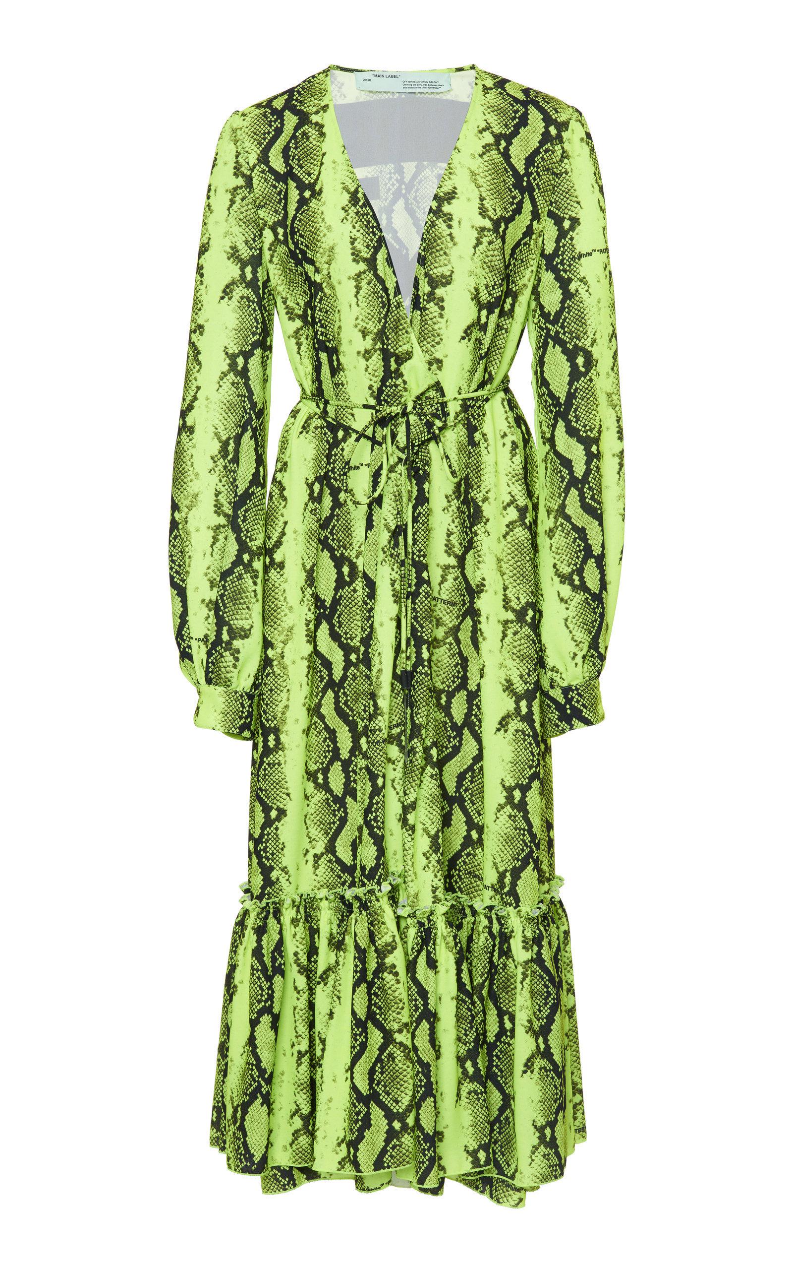 off white python dress