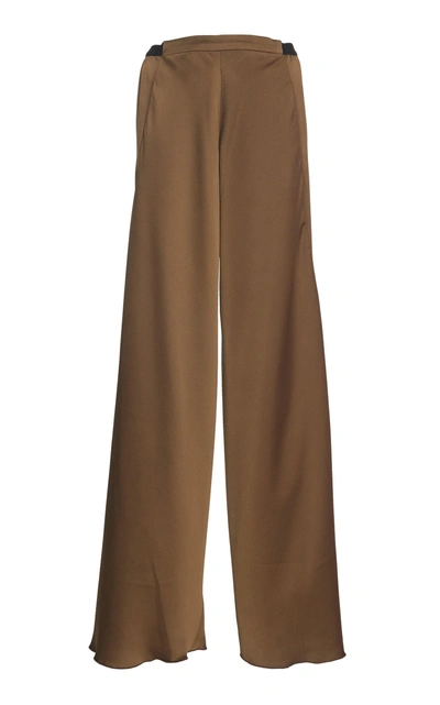 Shop Christopher Esber Bias Satin Pants In Green