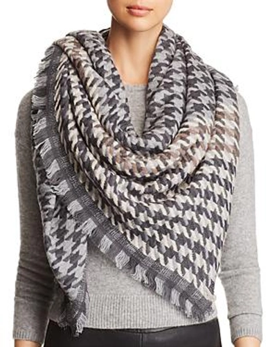 Shop Jane Carr Houndstooth Scarf In Gray