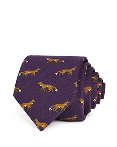 Shop Drake's Foxes Classic Tie In Plum