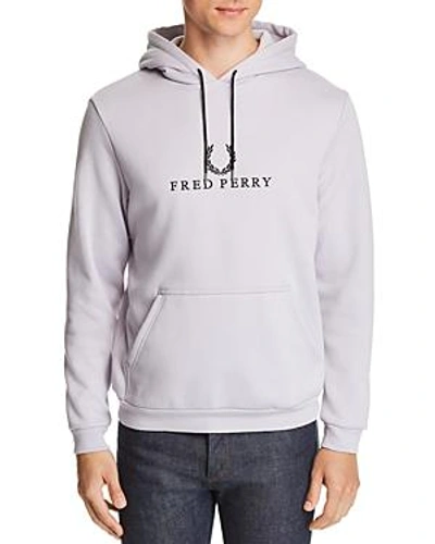 Shop Fred Perry Hooded Embroidered-logo Sweatshirt In Fresh Lilac