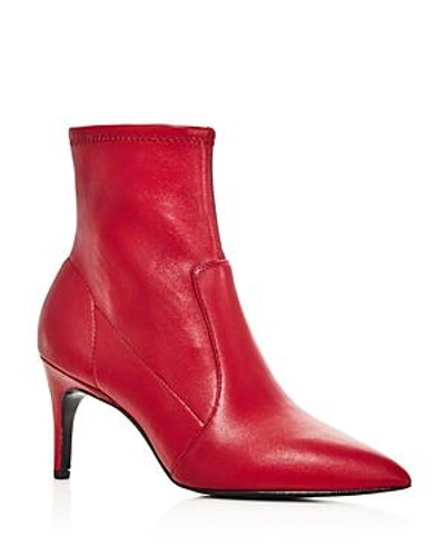 Shop Charles David Women's Pride Pointed Toe Booties In Scarlet Leather