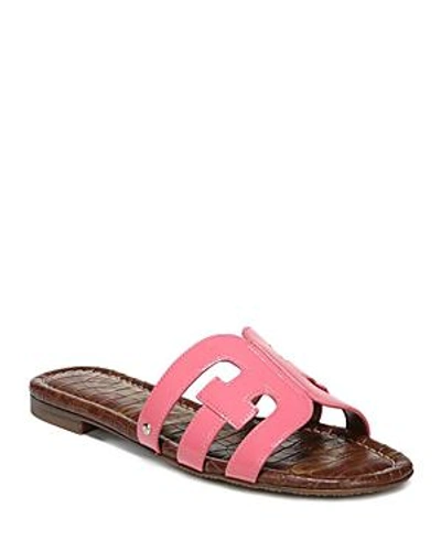 Shop Sam Edelman Women's Bay Slide Sandals In Coral Patent Leather