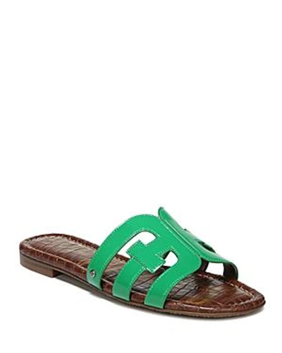 Shop Sam Edelman Women's Bay Slide Sandals In Green Patent Leather