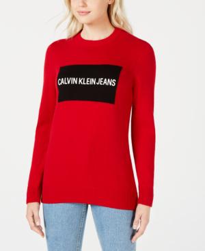 calvin klein jeans red sweater