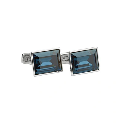 Shop Duchamp London Oblong Crystal Cufflink In Blue