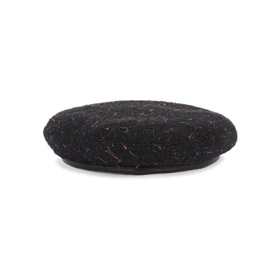 Shop Eugenia Kim Cher Metallic Bouclé Beret In Black