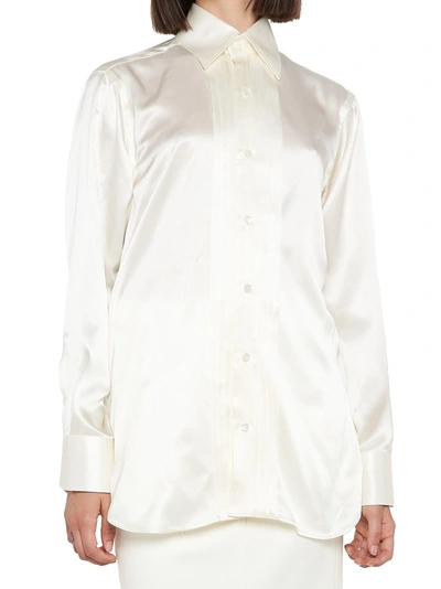 Shop Tom Ford Pleated Detail Shirt In White