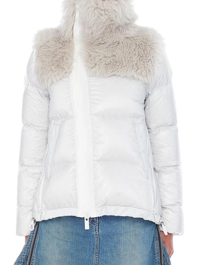 Shop Sacai Padded Down Coat In White