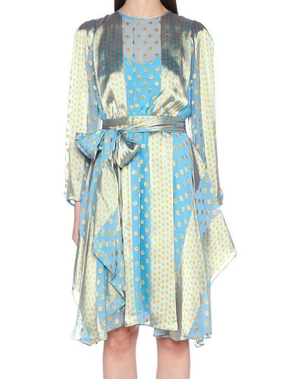Shop Diane Von Furstenberg Waist Tie Draped Dress In Multi