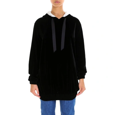 Shop Philosophy Di Lorenzo Serafini Velvet Hooded Mini Dress In Black