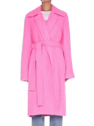 Shop Helmut Lang Belted Robe Coat In Pink