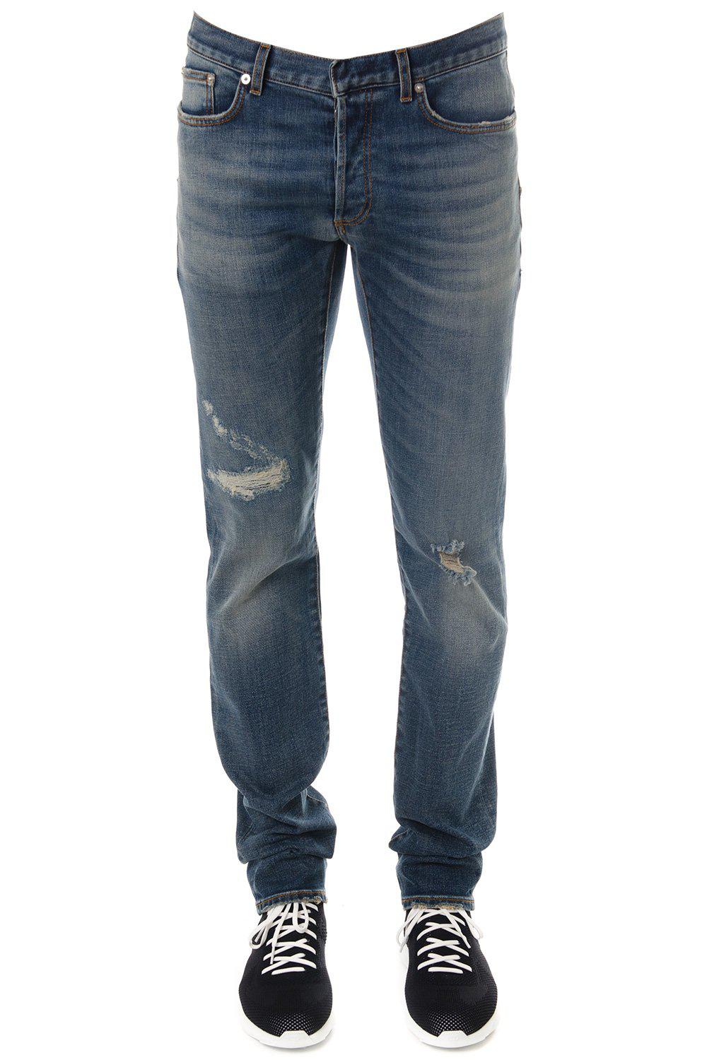 Dior Homme Stone Wash Ripped Jeans In Blue | ModeSens