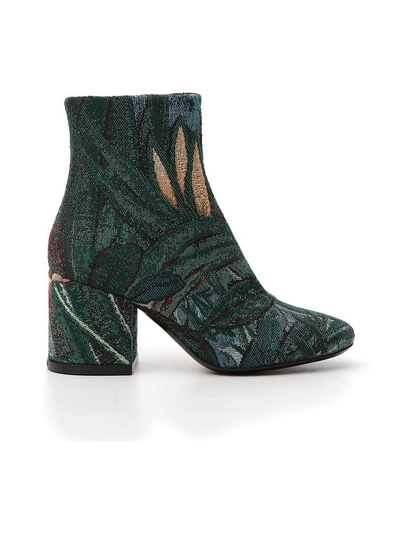 Shop Kenzo Foliage Print Ankle Boots In Green