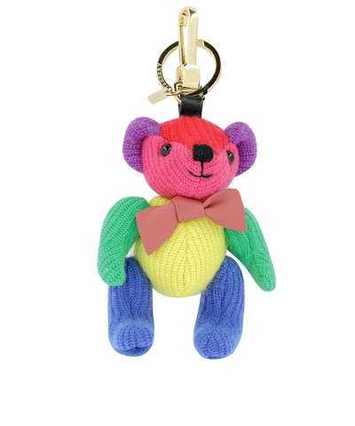 Shop Burberry Cashmere Bear Keychain In Multi