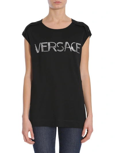 Shop Versace Oversize Top In Nero
