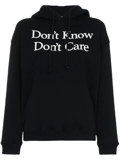 Shop Ashley Williams Don't Know Don't Care Cotton Hoodie In Black