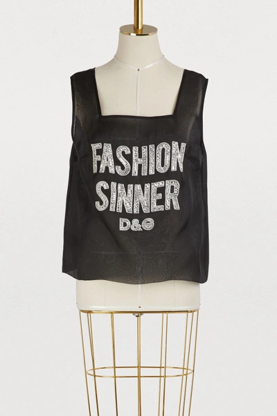 Shop Dolce & Gabbana Fashion Sinner Silk Top