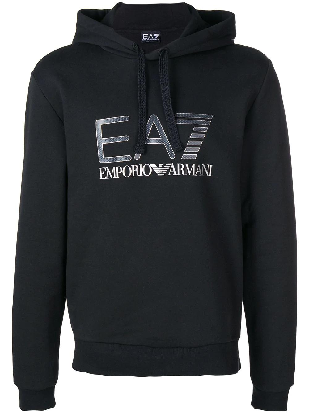ea7 emporio armani logo hoodie black