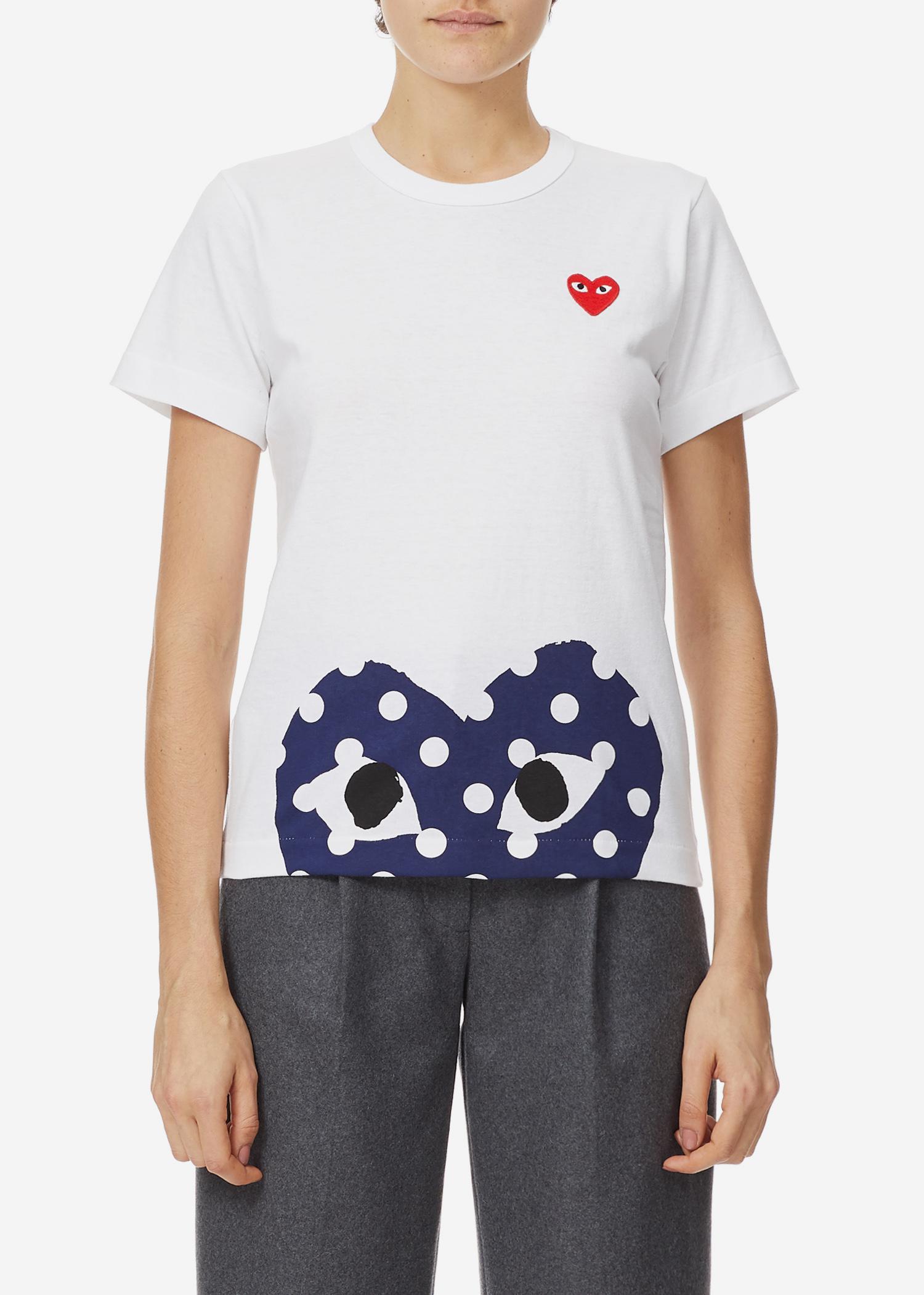 commes de garcon polka dot shirt