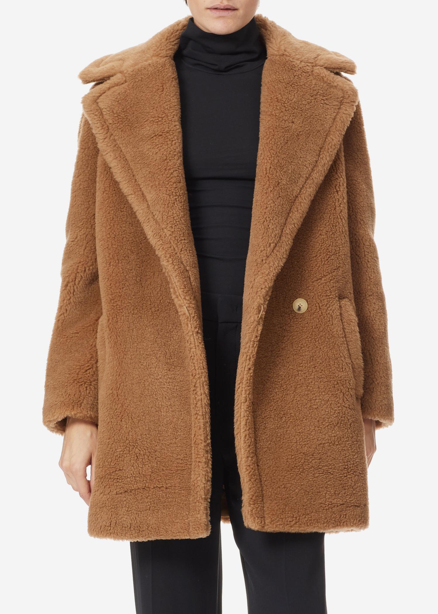 Max Mara Uberta Short Teddy Bear Coat In Camel | ModeSens