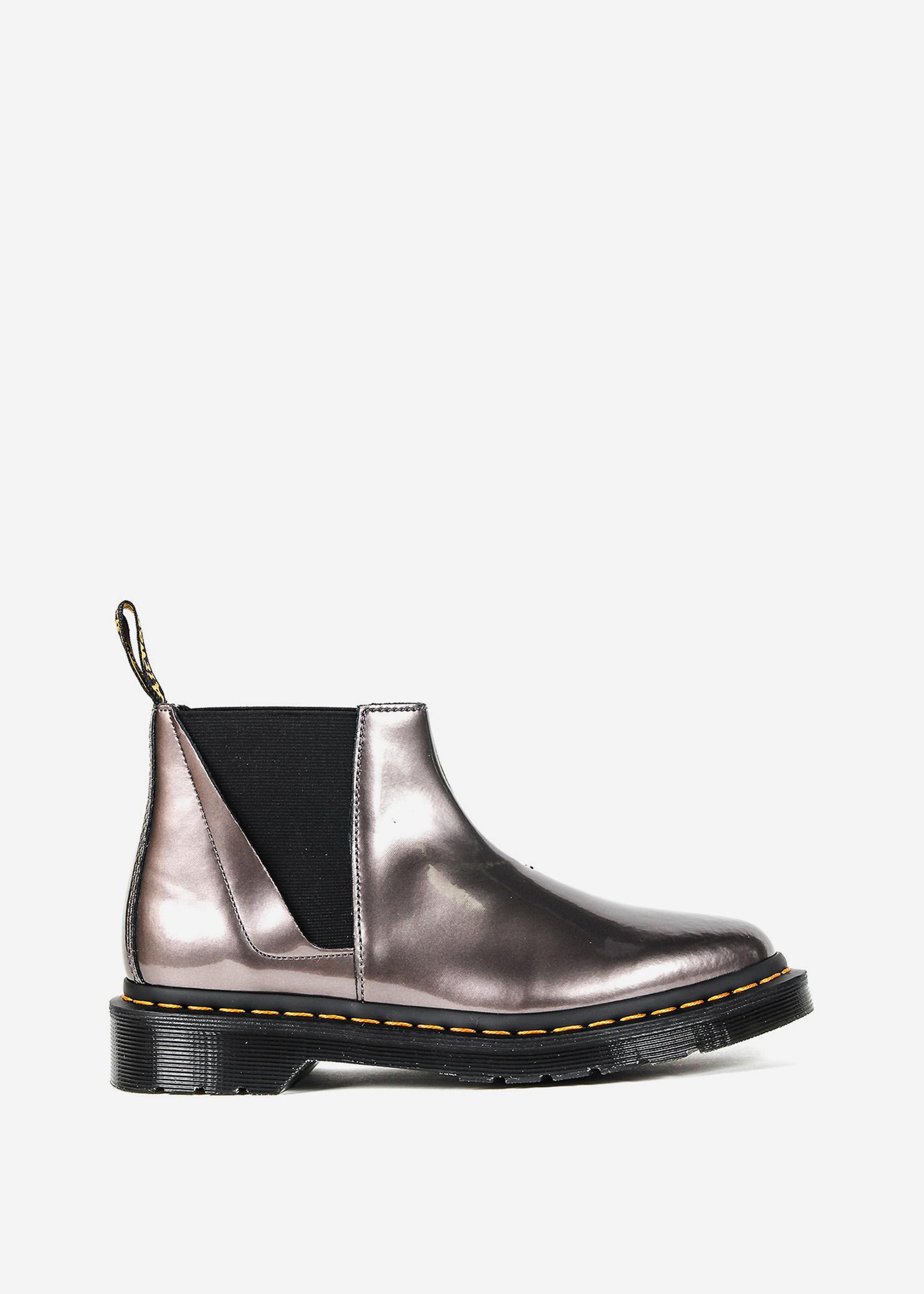 Dr. Martens Bianca Patent In Pewter | ModeSens