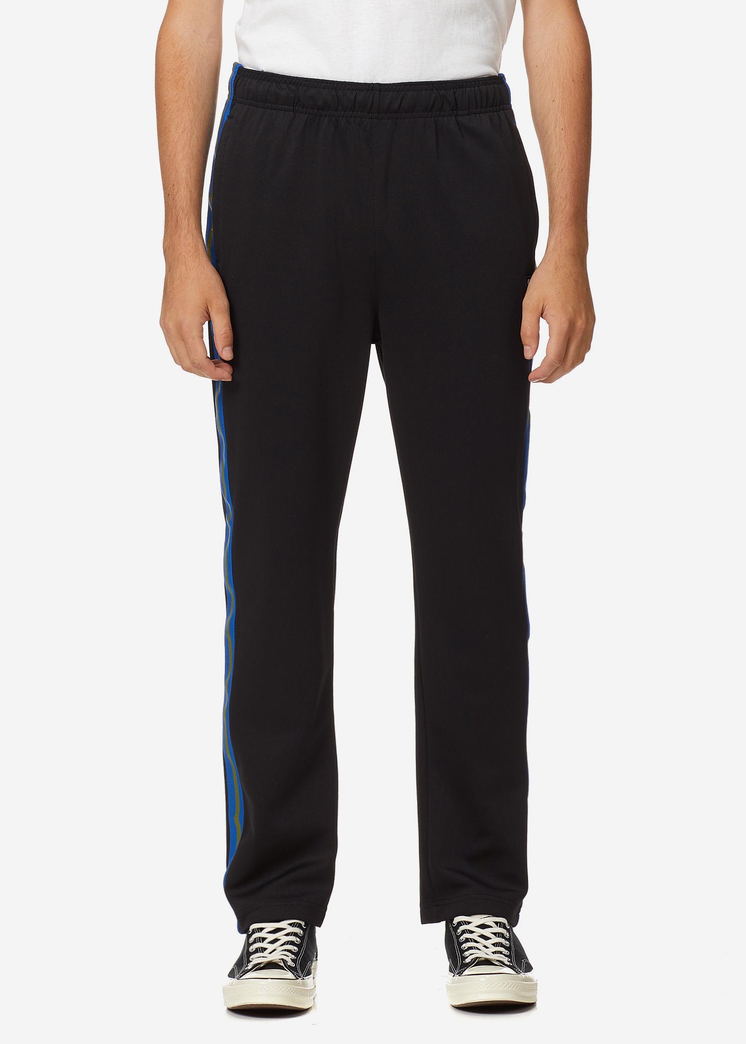 black poly track pants