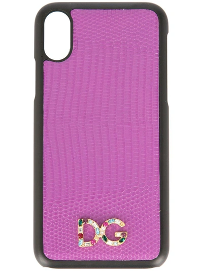 Shop Dolce & Gabbana Logo Iphone X Case In Purple