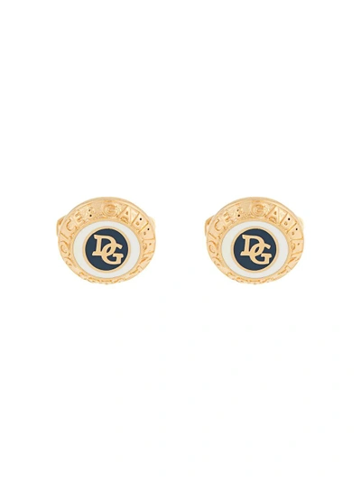Shop Dolce & Gabbana Dg Logo Cufflinks - Gold