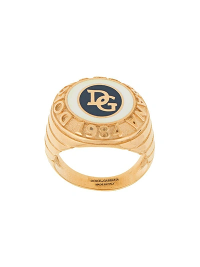 Shop Dolce & Gabbana Ring Mit Dg-logo - Gold