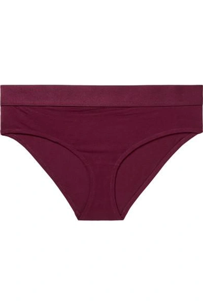 Shop Skin Hadlee Stretch-organic Pima Cotton Briefs In Claret