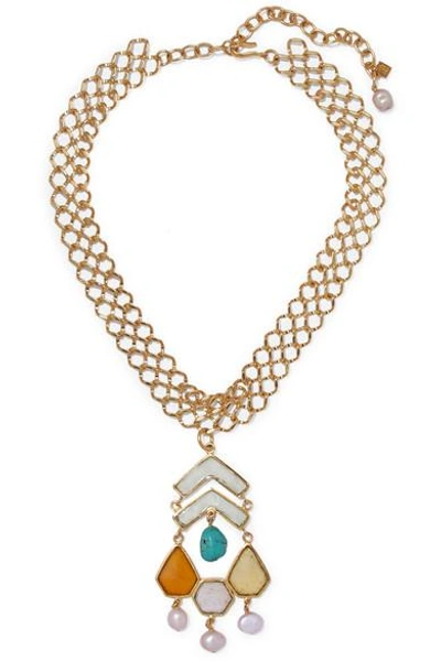 Shop Loulou De La Falaise Gold-plated Multi-stone Necklace