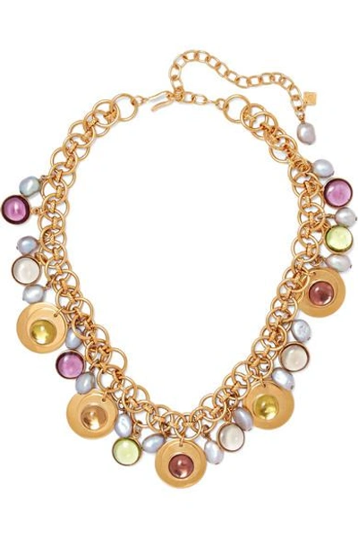 Shop Loulou De La Falaise Gold-plated Pearl And Bead Necklace
