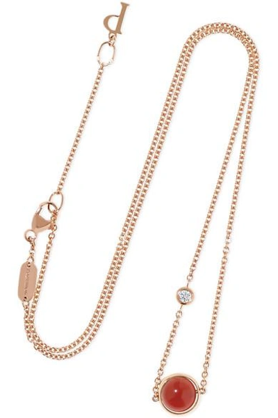 Shop Piaget Possession 18-karat Rose Gold, Carnelian And Diamond Necklace