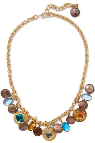 Shop Loulou De La Falaise Gold-plated, Glass And Pearl Necklace