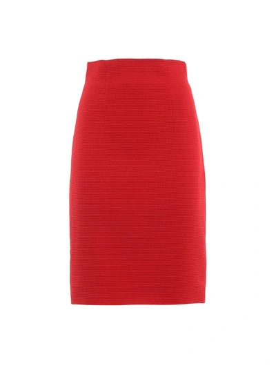 Shop Versace Pencil Skirt In Ared Scintilla