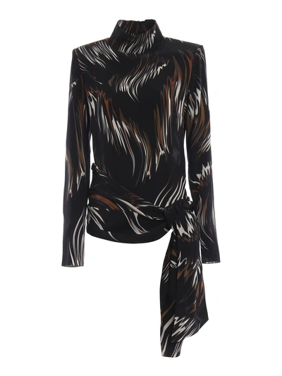 Shop Givenchy Abstract Top In Black/brown