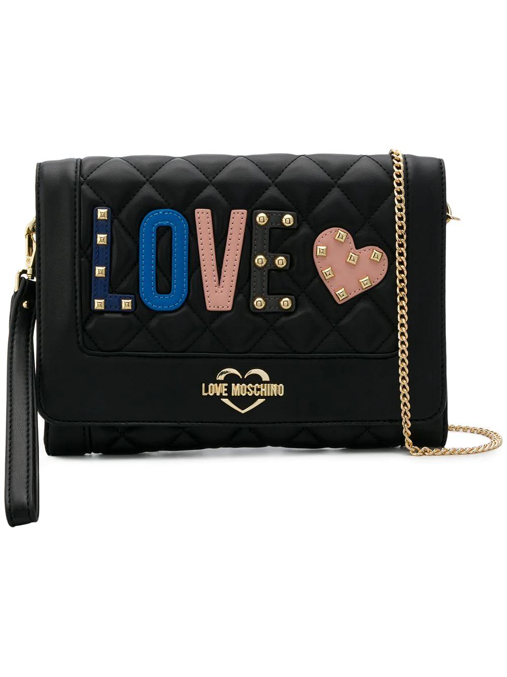 moschino black clutch bag