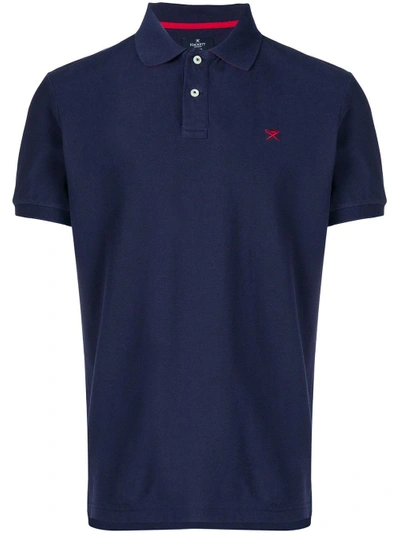 Shop Hackett Embroidered Logo Polo Shirt - Blue