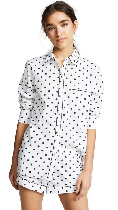 Shop Three J Nyc Emily Pj Set In Black Dot/white