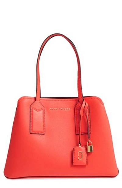 Shop Marc Jacobs The Editor Leather Tote - Red In Poppy Red