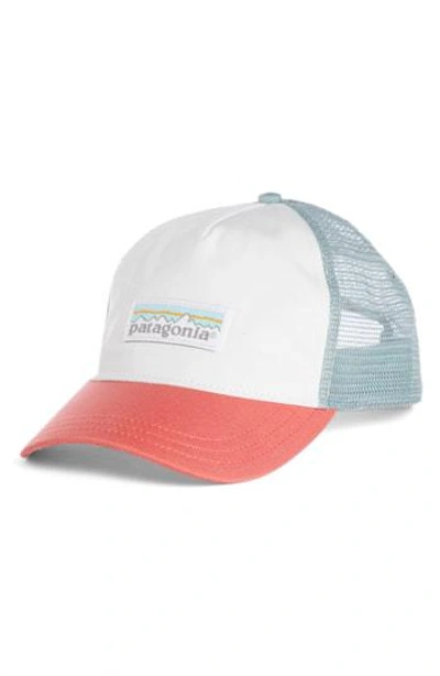 Shop Patagonia Trucker Hat - White In White W/ Spiced Coral